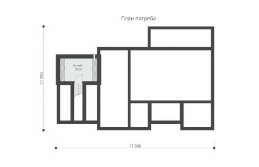 Одноэтажный дом с гаражом,  погребом и террасой