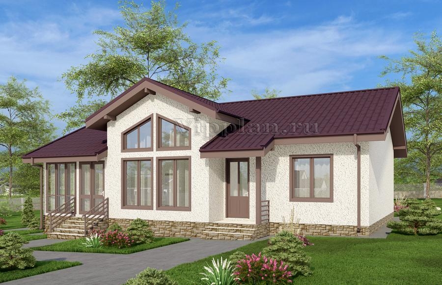 Одноэтажный дом с тремя спальнями и вторым светом